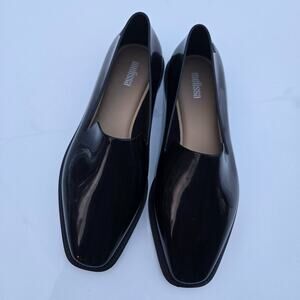 Melissa Size 6.5/ 37 PRANA Black Patent Leather Slip On Loafers